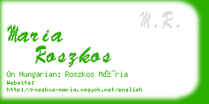 maria roszkos business card
